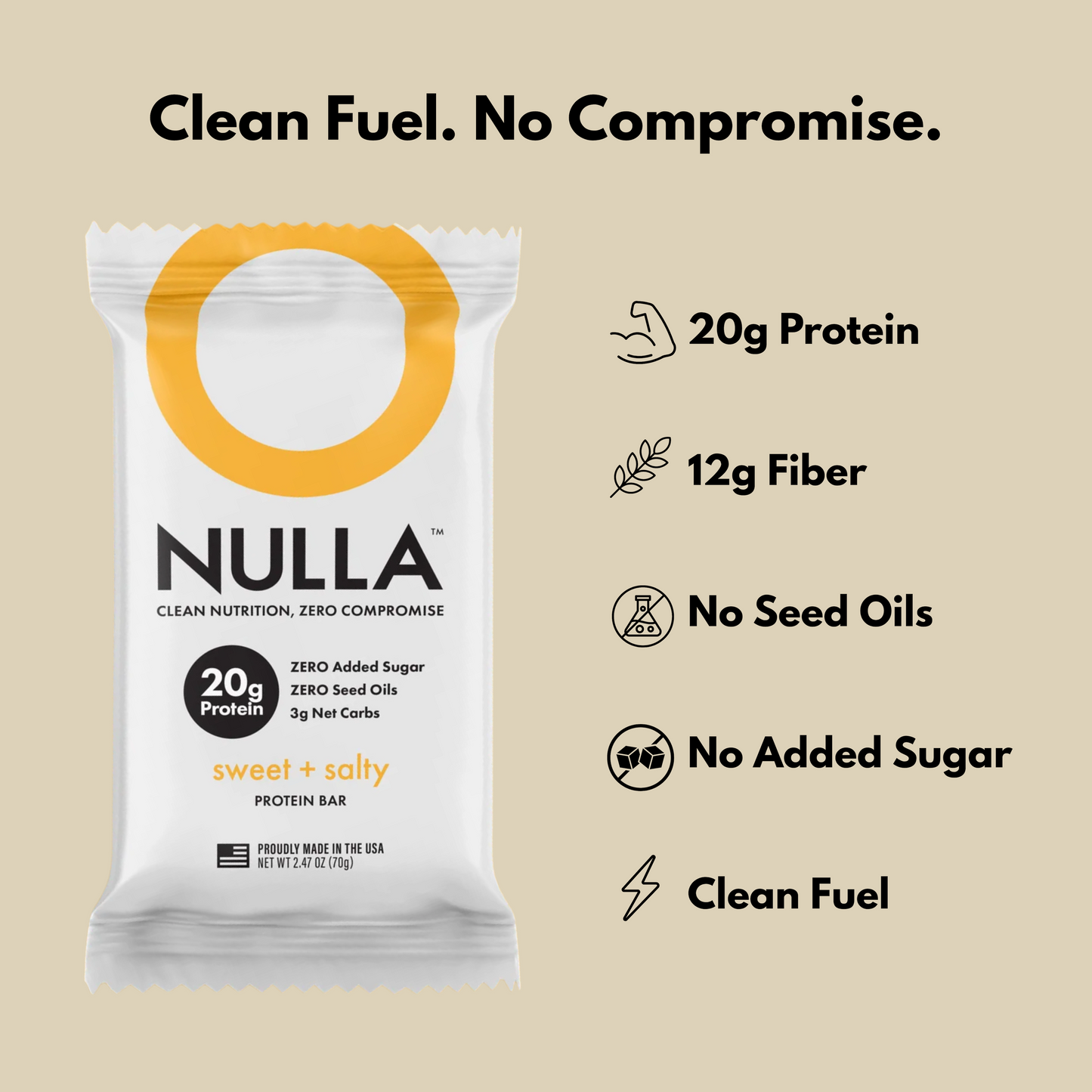 CleanForm Nulla Protein Bar – Box of 12 | Chocolate & Sweet & Salty