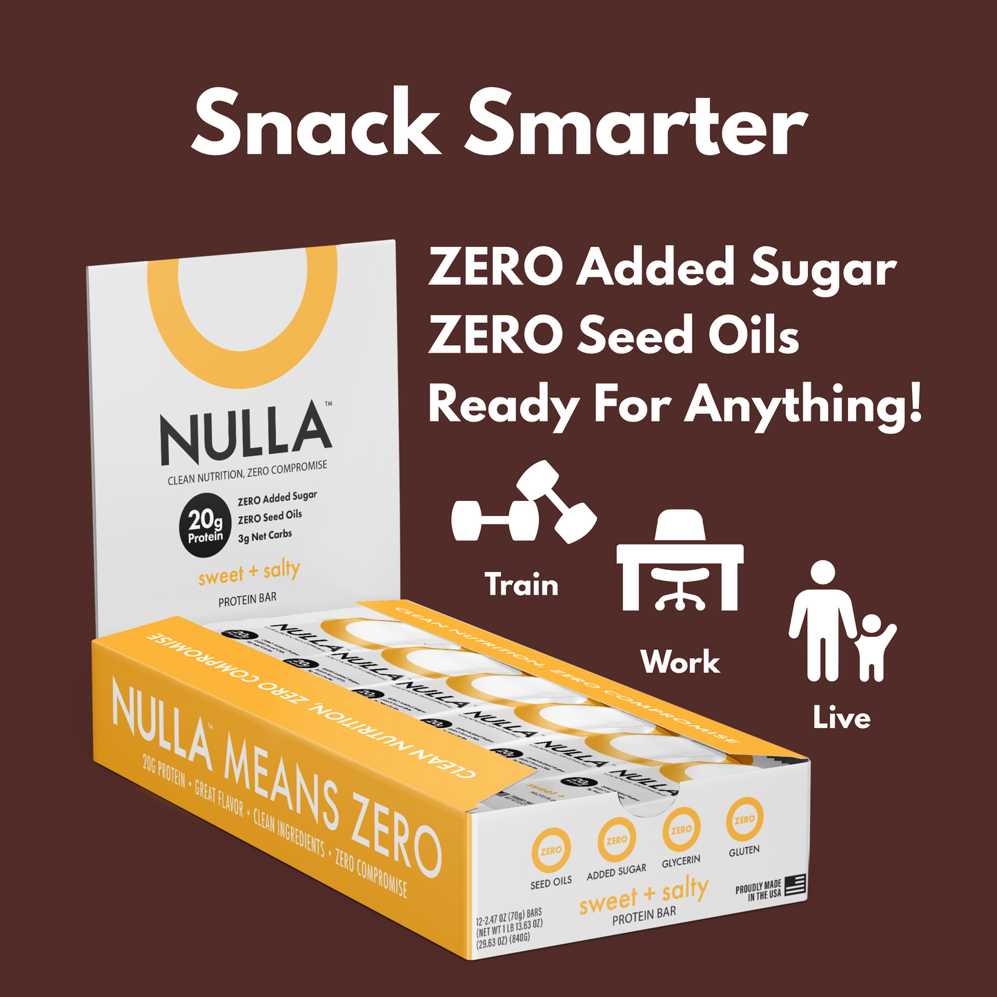 CleanForm Nulla Protein Bar – Box of 12 | Chocolate & Sweet & Salty