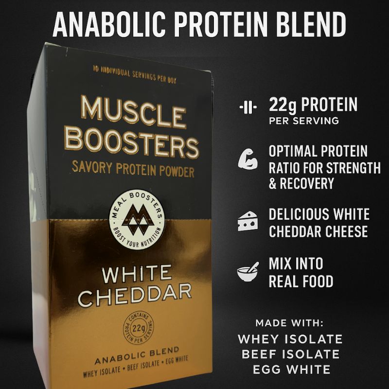 Muscle Boosters White Cheddar Whey Isolate – 10 Single-Serve Packs
