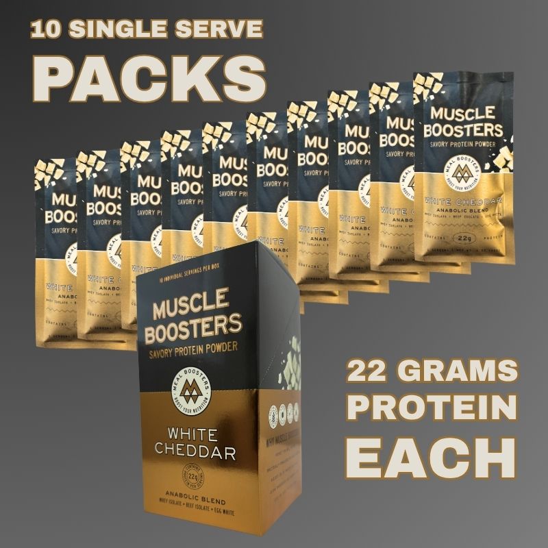 Muscle Boosters White Cheddar Whey Isolate – 10 Single-Serve Packs