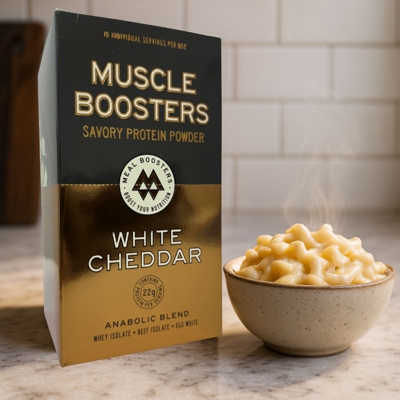 Muscle Boosters White Cheddar Whey Isolate – 10 Single-Serve Packs