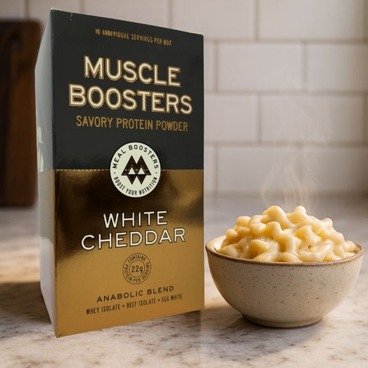 Muscle Boosters White Cheddar Whey Isolate – 10 Single-Serve Packs