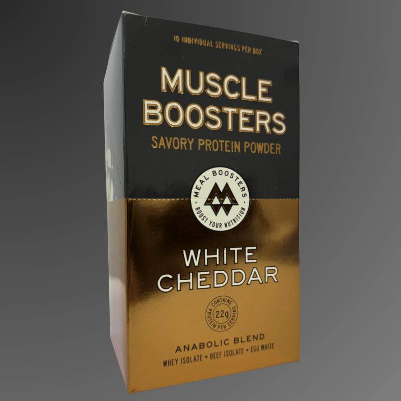 Muscle Boosters White Cheddar Whey Isolate – 10 Single-Serve Packs
