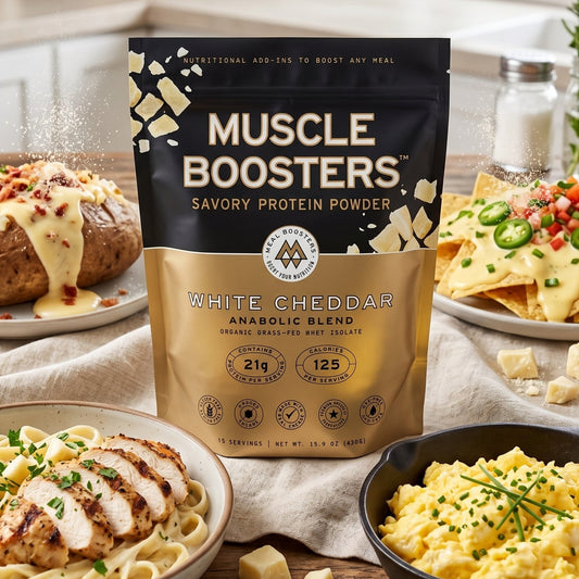 Muscle Boosters White Cheddar Anabolic Protein Blend | Whey + Collagen