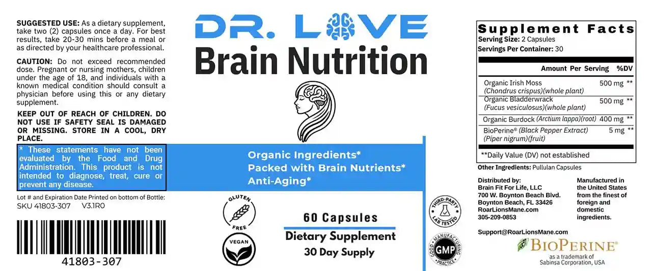 Brain Nutrition Cognitive Supplement | Focus & Mental Clarity