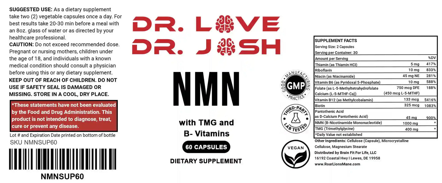 Dr Love's NMN 1000mg | NAD+ Support & Longevity Supplement