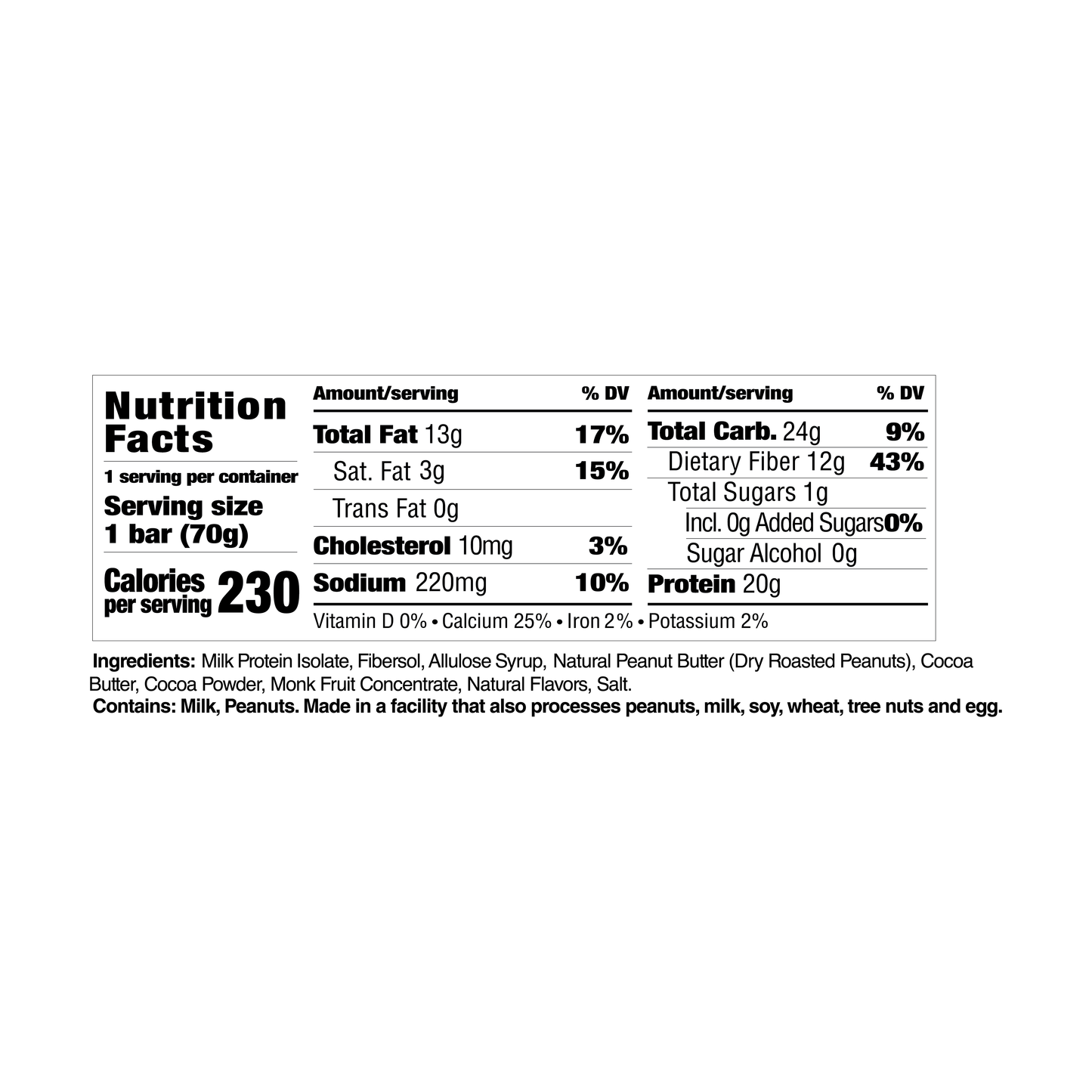 CleanForm Nulla Protein Bar – Box of 12 | Chocolate & Sweet & Salty