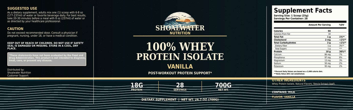 Pure3 100% Whey Protein Isolate (Vanilla)